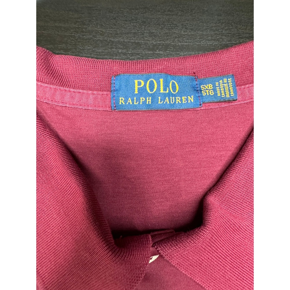 Polo Ralph Lauren Polo Shirt Mens 5XB Wine Short Sleeve Cotton Jersey Logo - Picture 4 of 6